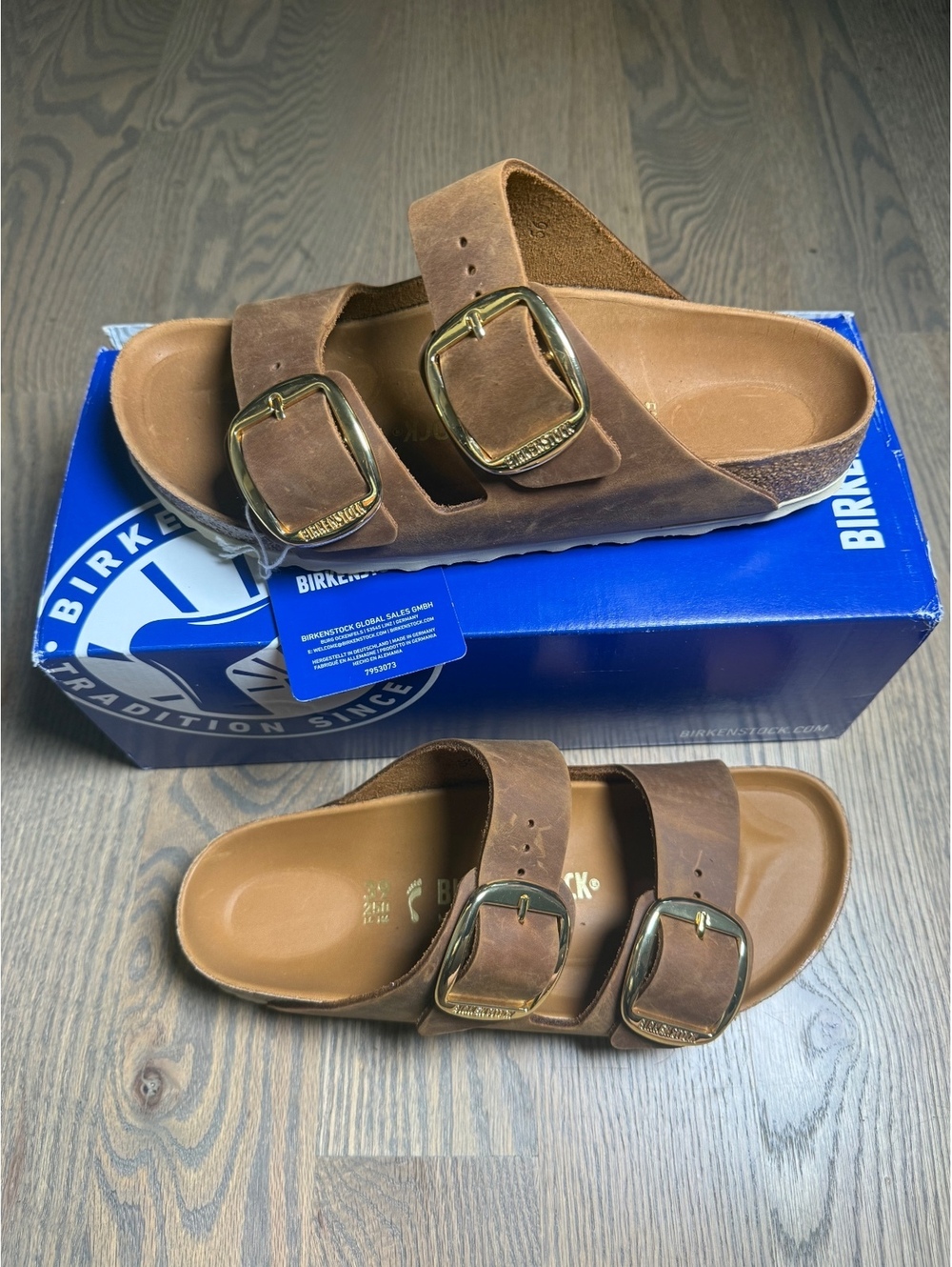 Birkenstock Arizona Brown Leather Sandals Size 8
